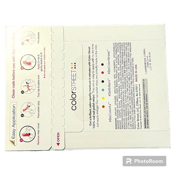 Color Street Nail Strips Caribbean Coral Brand New RETIRED‎ Hard to Find - Picture 3 of 3